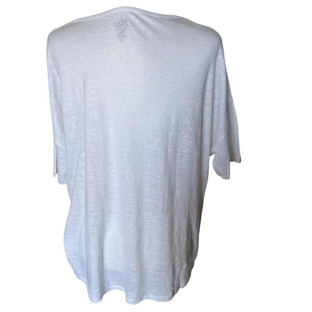 J.Crew 100% Linen Relaxed Tee White Color Size Medium - Picture 4 of 10